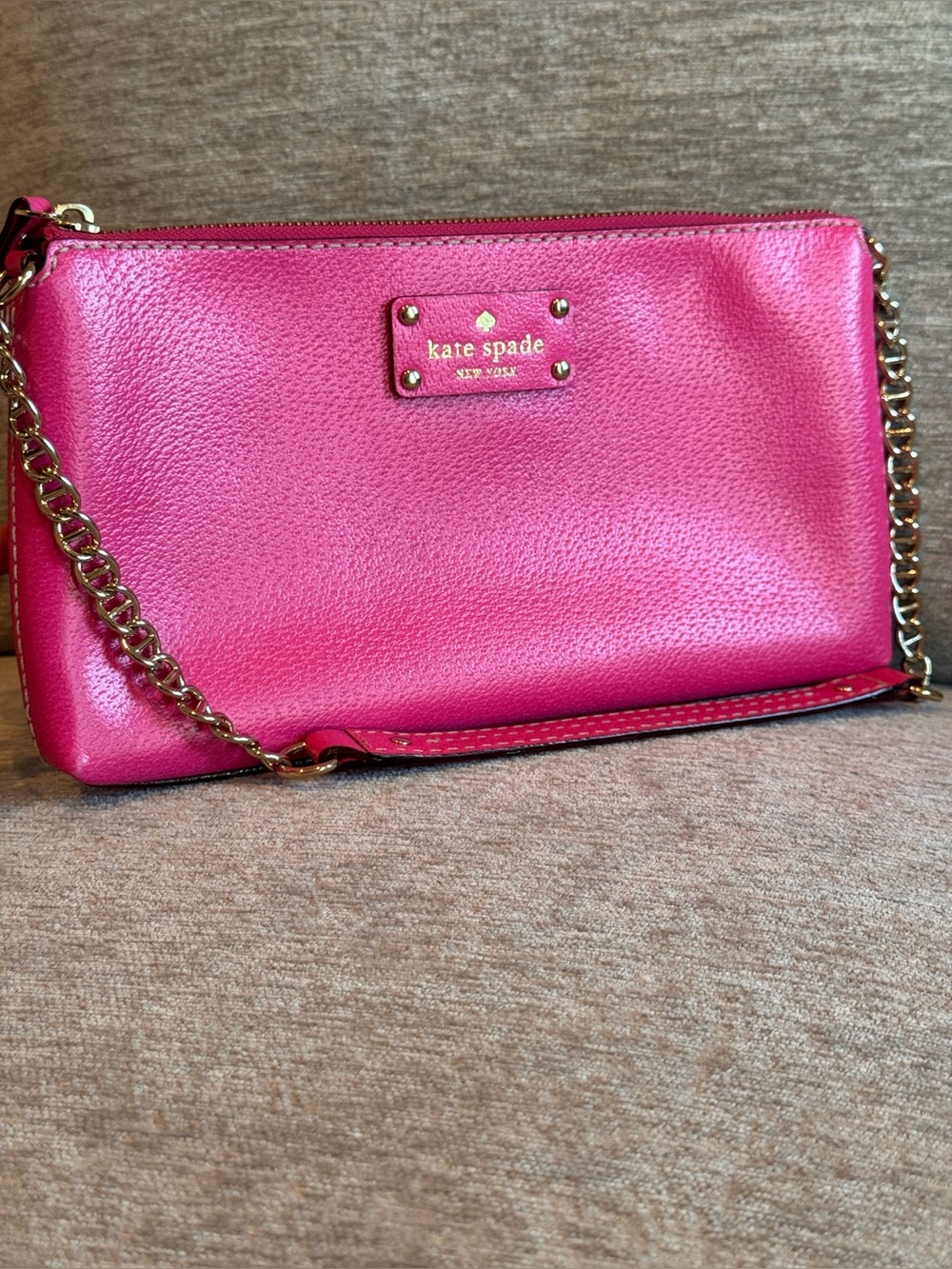 Kate Spade Wellesley Byrd Snapdragon Pink Leather Shoulder Bag - Like New!